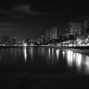 Waikiki skyline at night